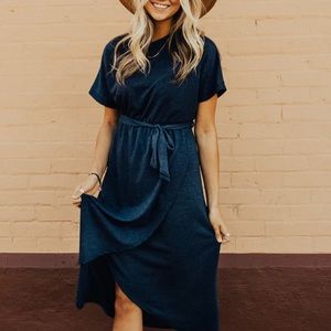 Savon Wrap Dress in Navy